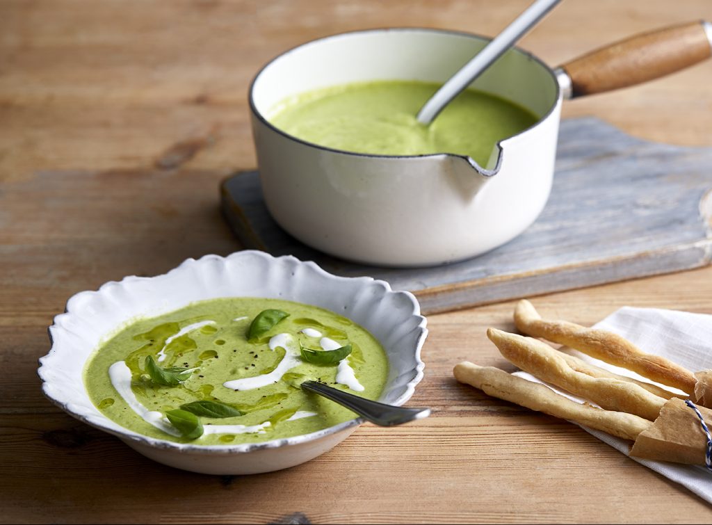 Baby Courgette Soup with homemade Grissini